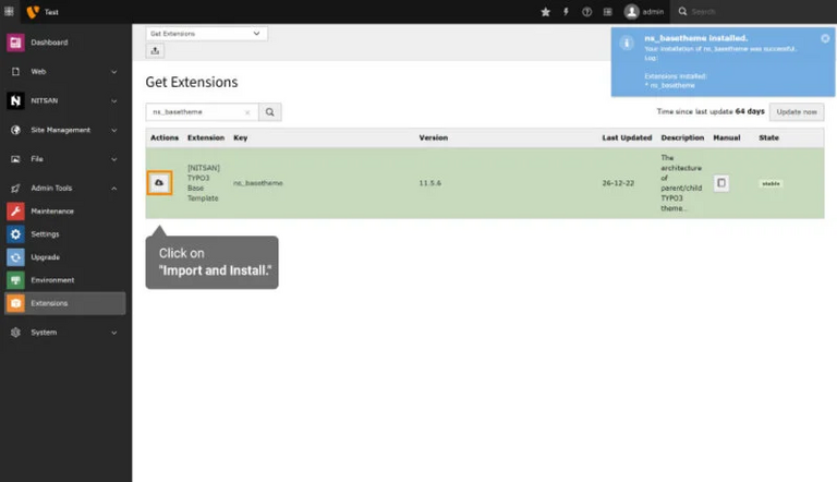 Import and install Import and install