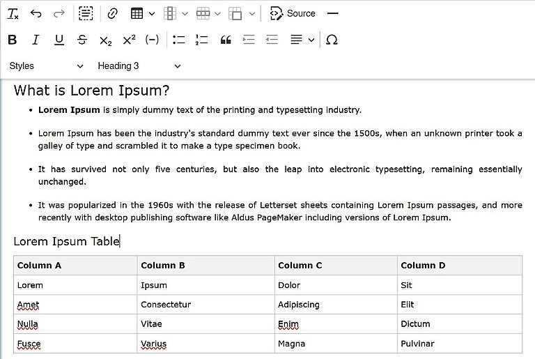 Bullets table-RTE Bullets table-RTE