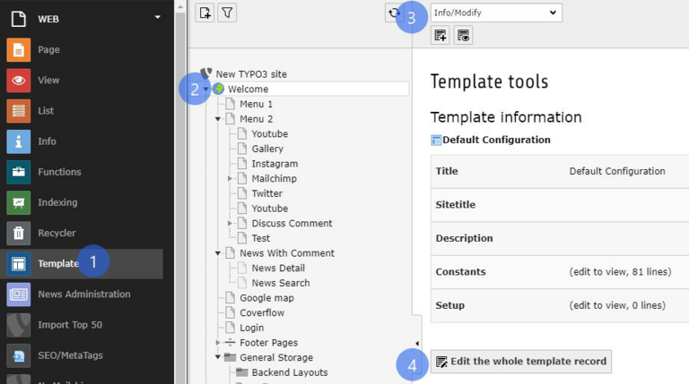 Aktivieren Sie das TypoScript Aktivieren Sie das TypoScript