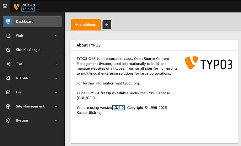 TYPO3 Backend Version Check TYPO3 Backend Version Check