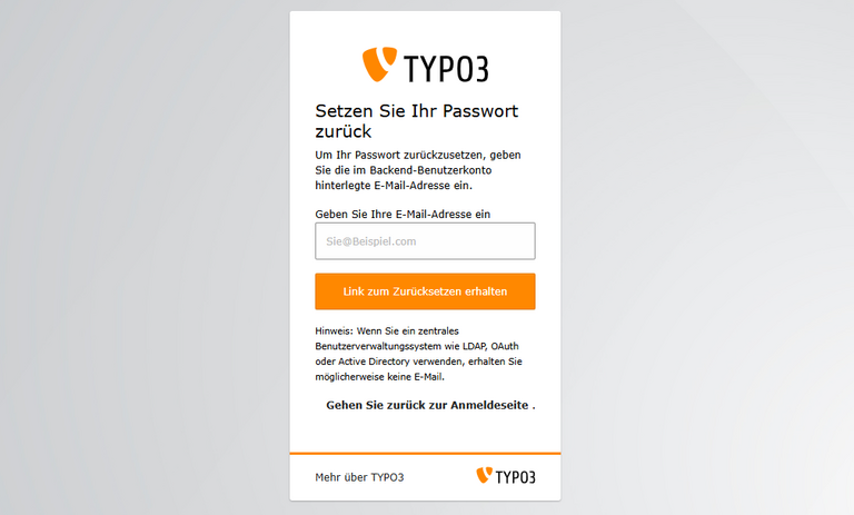 Passwort vergessen Passwort vergessen