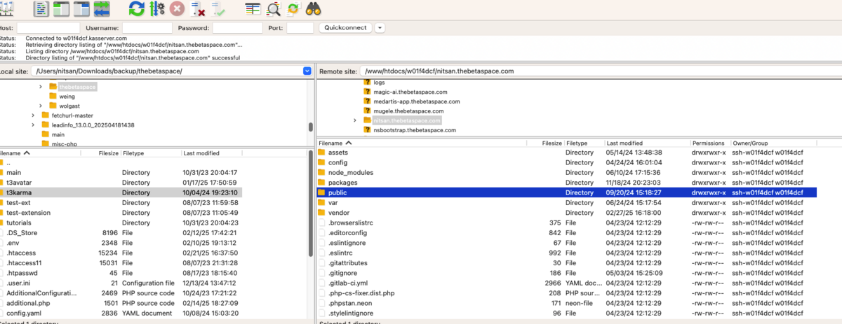 Upload content via FTP