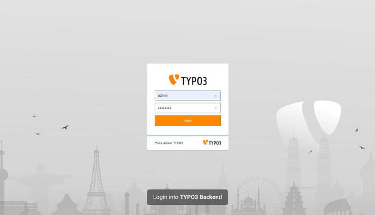 Login to your TYPO3 backend Login to your TYPO3 backend