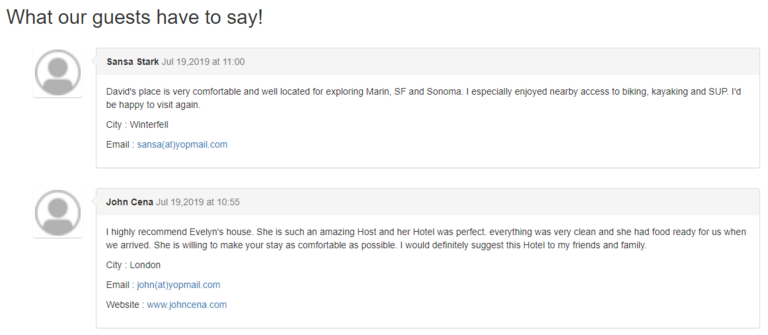 Comments listing Comments listing