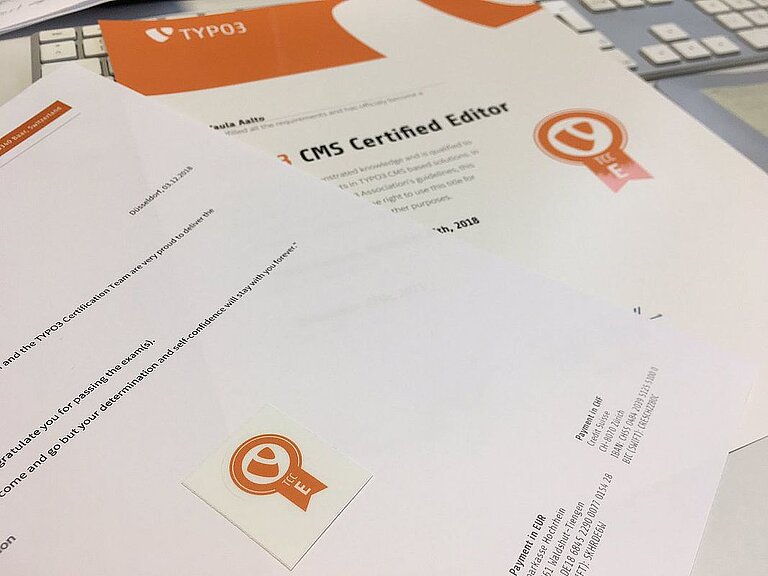 TYPO3 Certificate arrival TYPO3 Certificate arrival