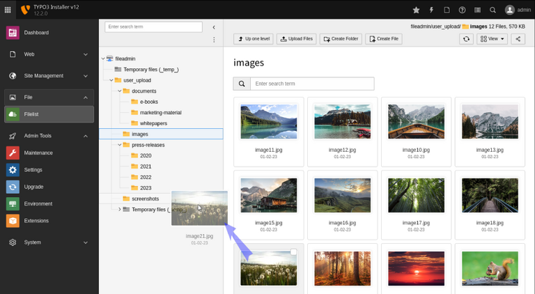 TYPO3 v12.2 Drag & Drop TYPO3 v12.2 Drag & Drop