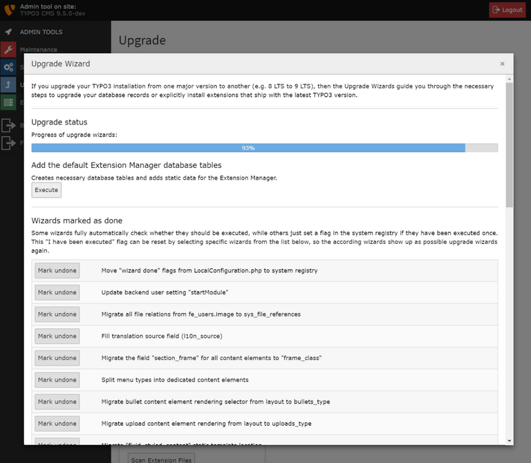 Not Updating TYPO3 Not Updating TYPO3
