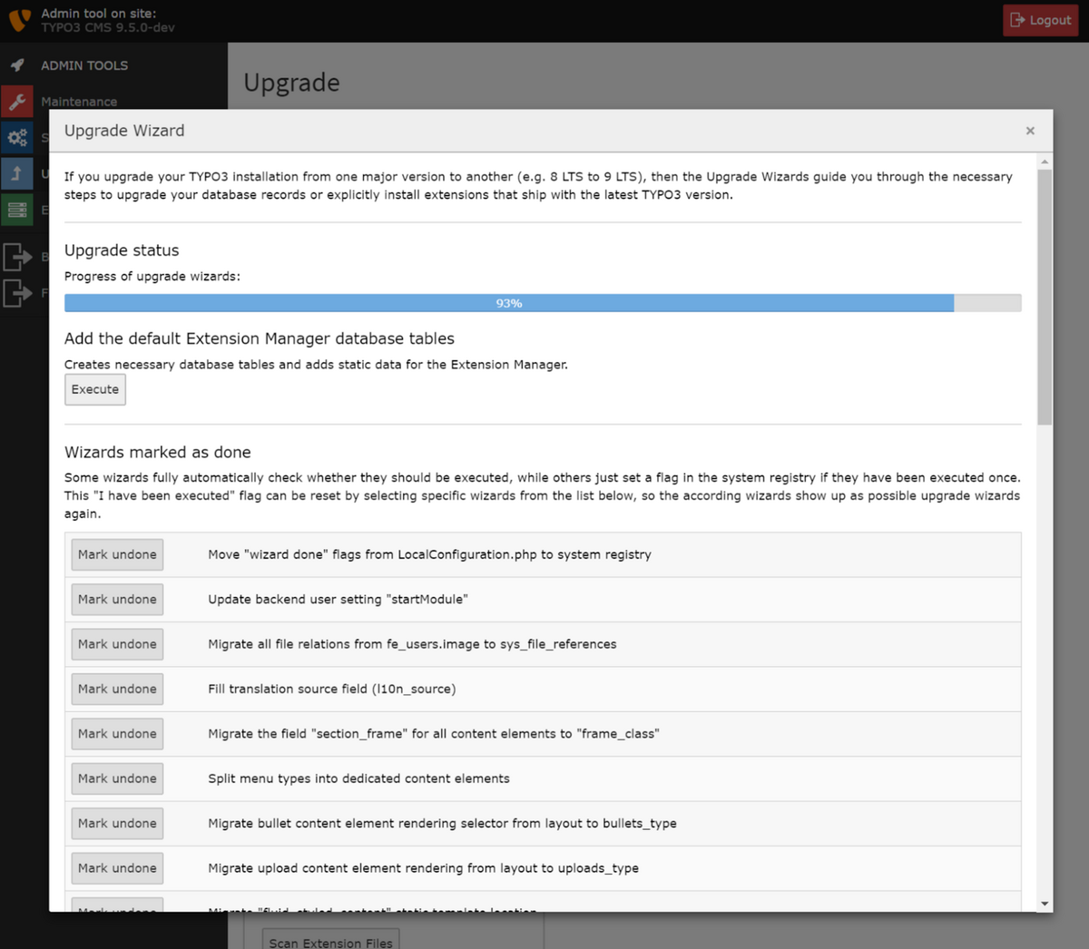  TYPO3 wird nicht aktualisiert