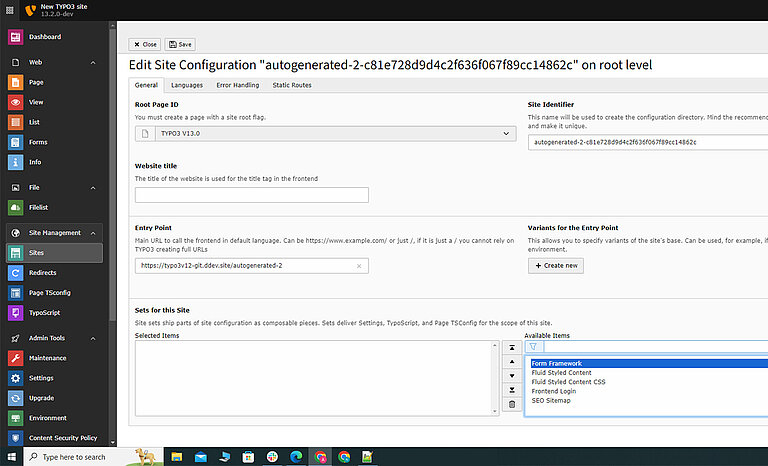 TYPO3 Site Sets TYPO3 Site Sets