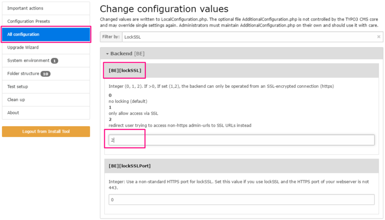 Configure HTTPS at TYPO3 Backend Configure HTTPS at TYPO3 Backend