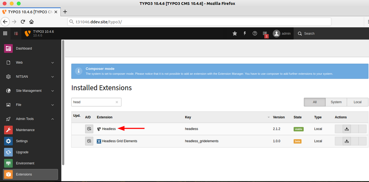 TYPO3 Headless-Einrichtung