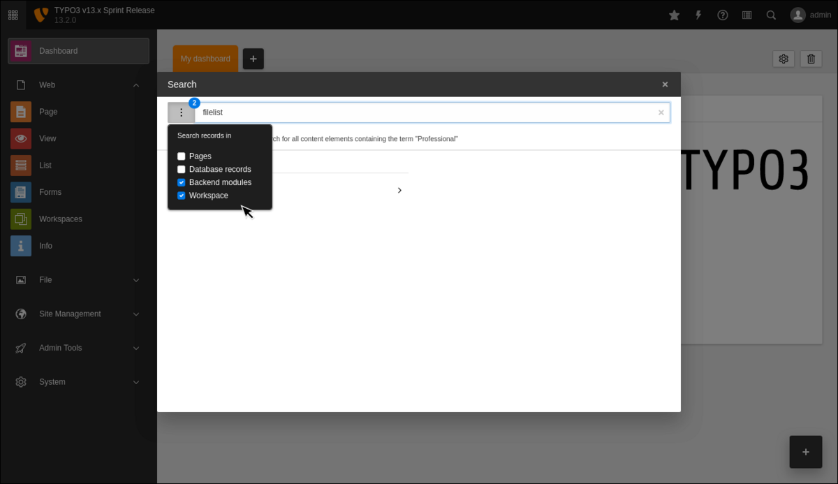 Backend Search Improvements