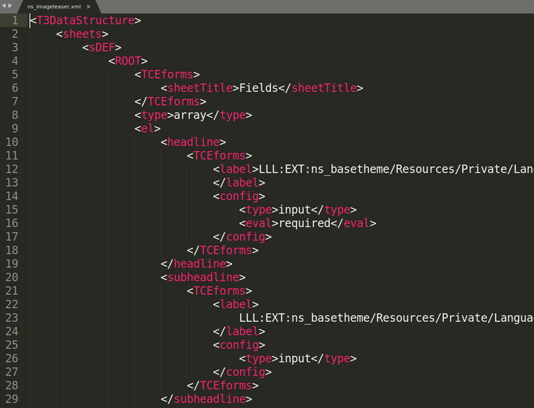 Custom element configuration Custom element configuration