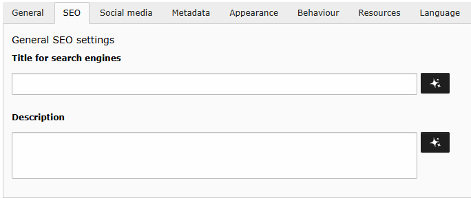 Manage meta tags Manage meta tags