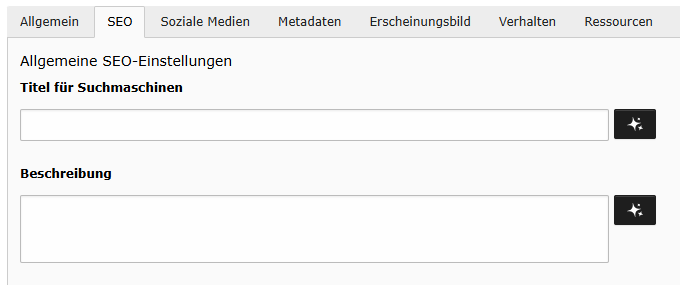 Verwaltung von Meta-Tags Verwaltung von Meta-Tags