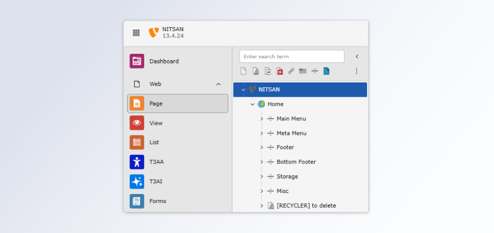 TYPO3 Page Tree Navigation