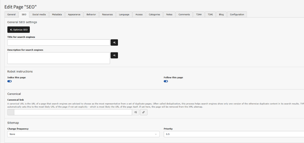 SEO in the TYPO3 Backend