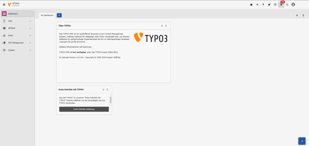 TYPO3 Backend-Oberfläche