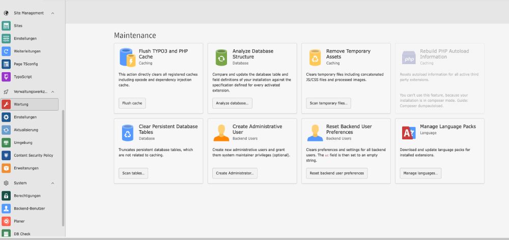 TYPO3 Wartung