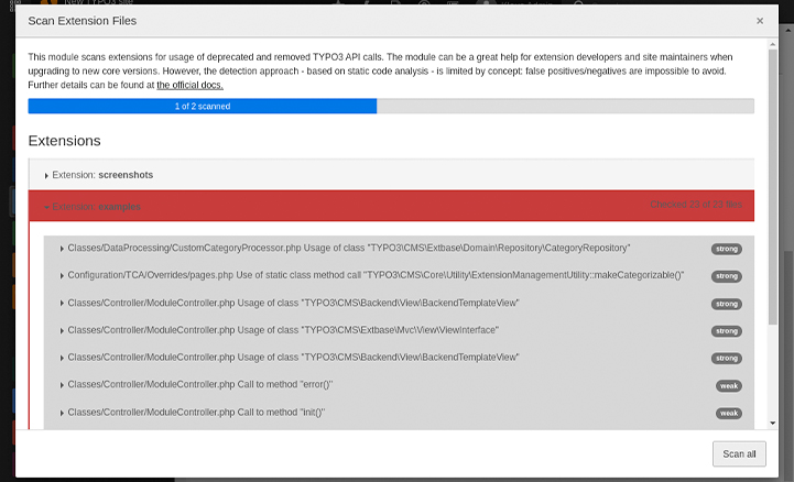 Extension scanner Extension scanner