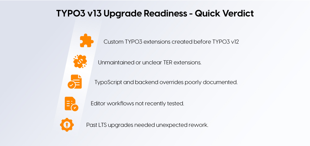 TYPO3 v13 Upgrade Readiness - Quick Verdict