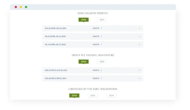 Real-time Upcoming Adventure listing Module