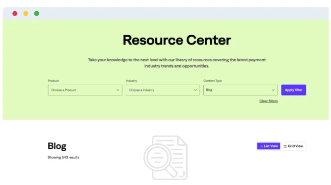 Advanced filtration options