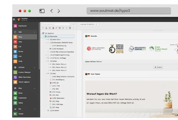 Simplified backend experience