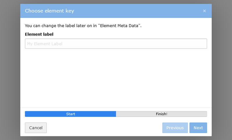 New content element wizard