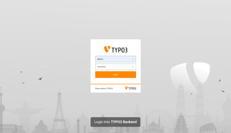 Login to your TYPO3 backend