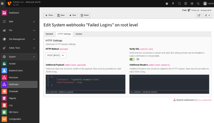 TYPO3 v12.3 Webhooks Bearbeiten auf Root-Ebene TYPO3 v12.3 Webhooks Bearbeiten auf Root-Ebene