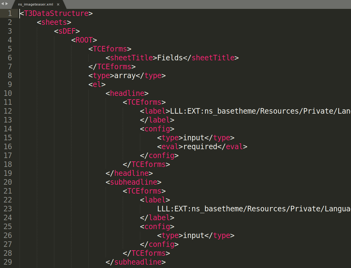 Custom element configuration