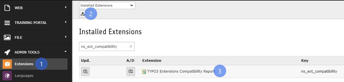 Backend view after plug-in installation