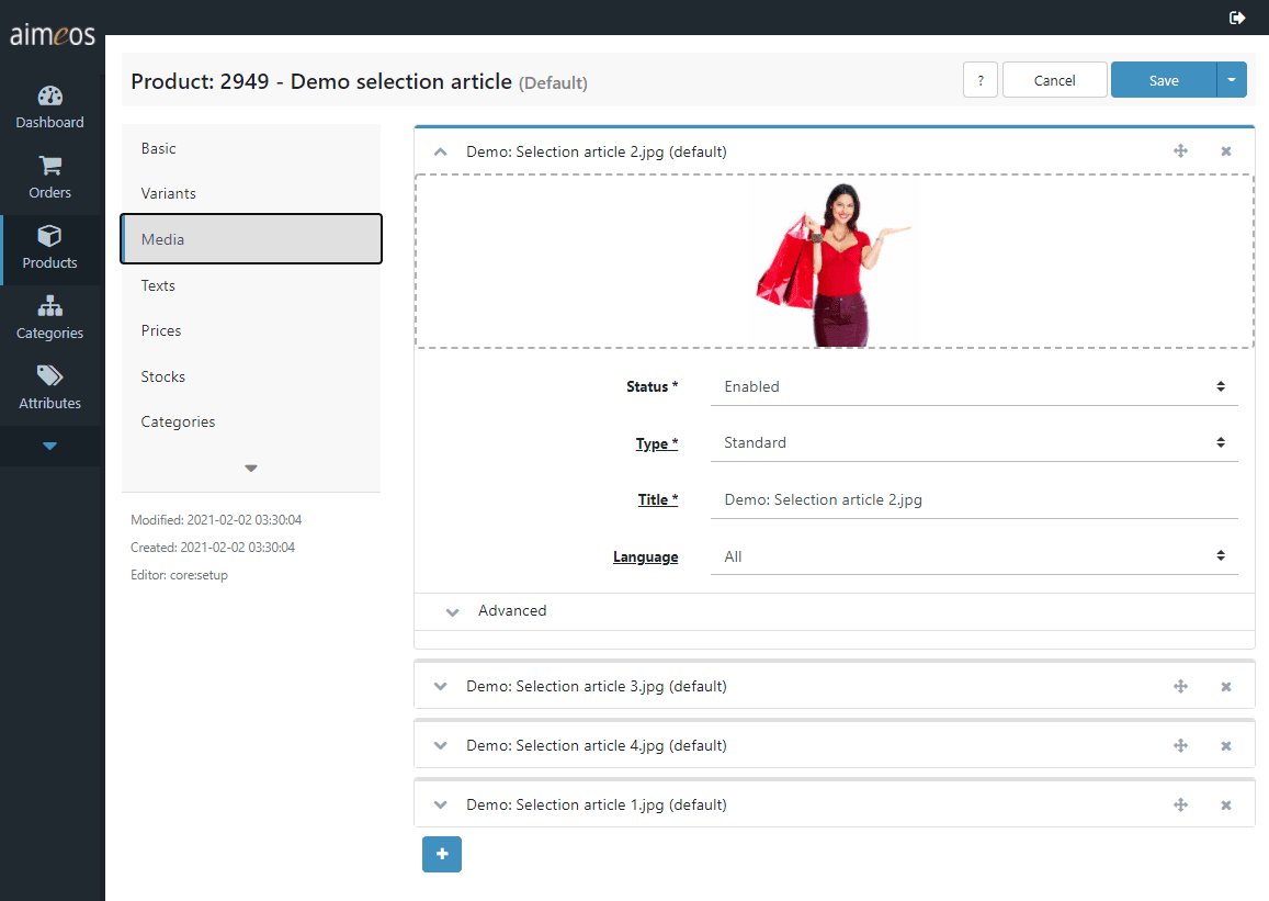 TYPO3 Aimeos Produkt-Konfiguration