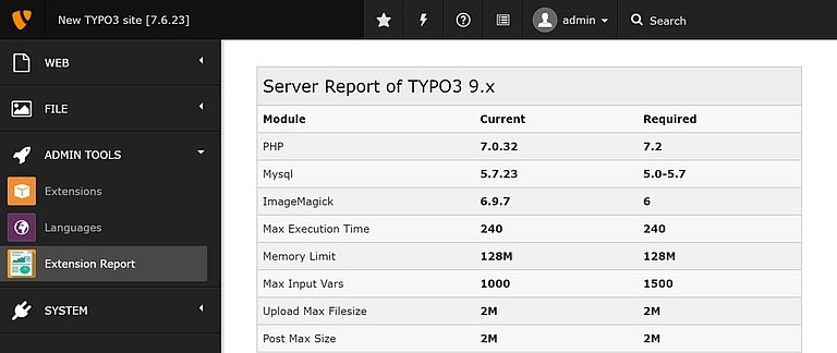 TYPO3 Server Compatibility Report TYPO3 Server Compatibility Report